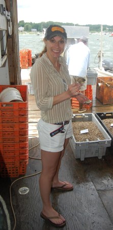 Anne-Marie enjoying the spoils of our day on the Bay