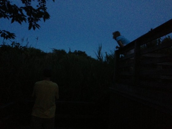 My parents are such troopers for standing in the dark with me...