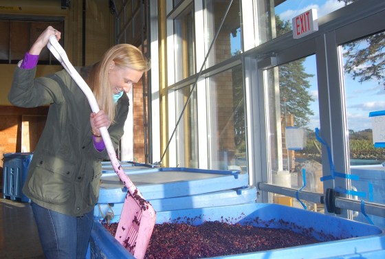 Putting some muscle into it. Photo courtesy of Heidi Brueggeman