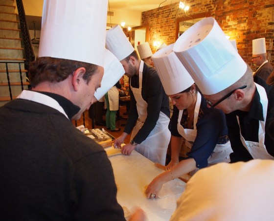 My colleagues at the pasta station