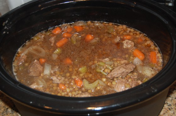 My yummy lamb and lentil stew