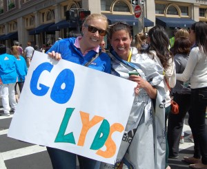 I finally found her after she crossed the finish line