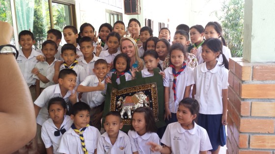 The children Joslin taught in Thailand